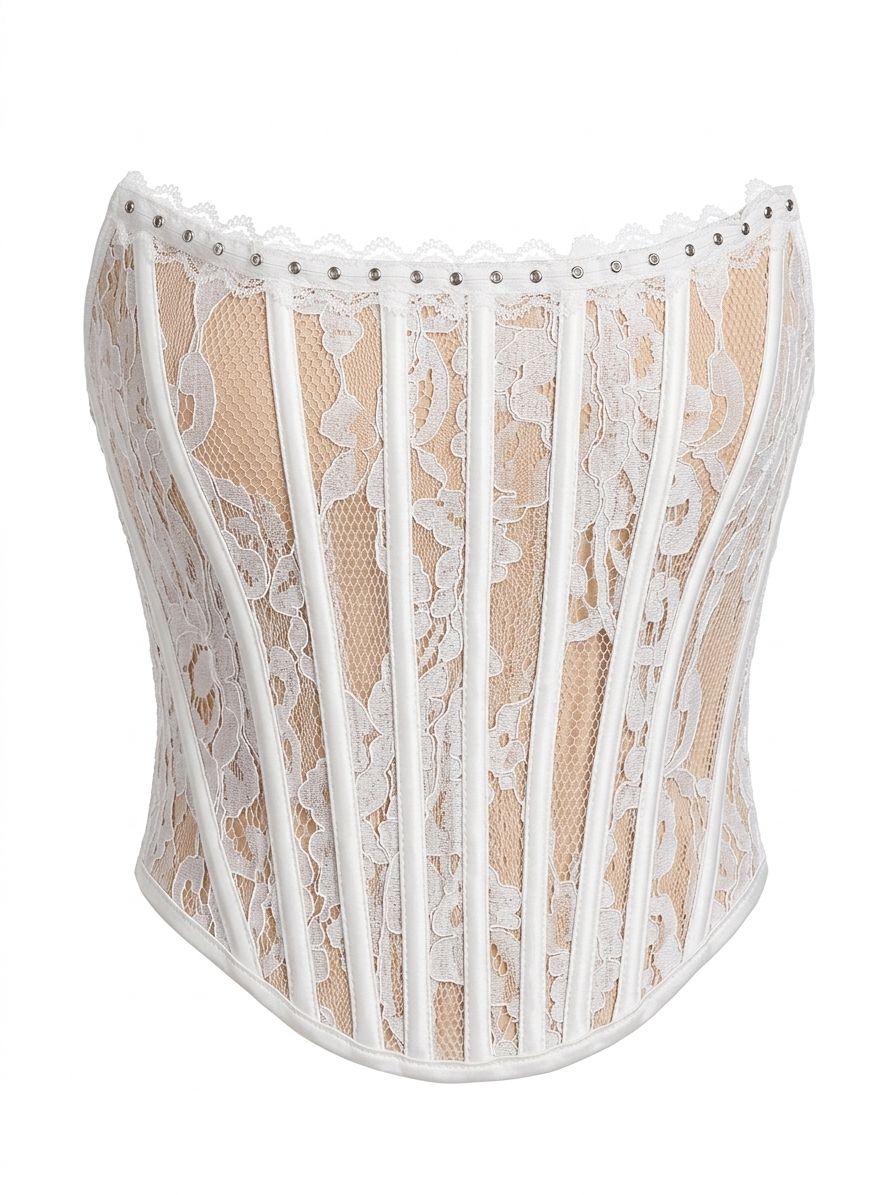 Corset Ilhós Em Renda