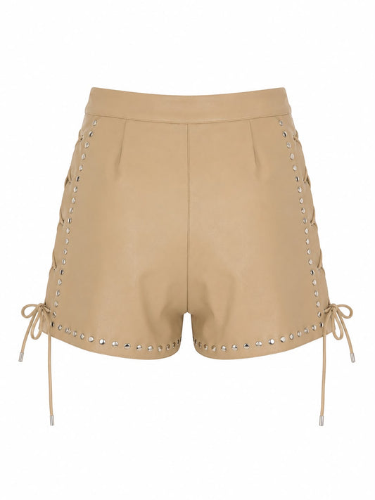Short de Couro com Taxas