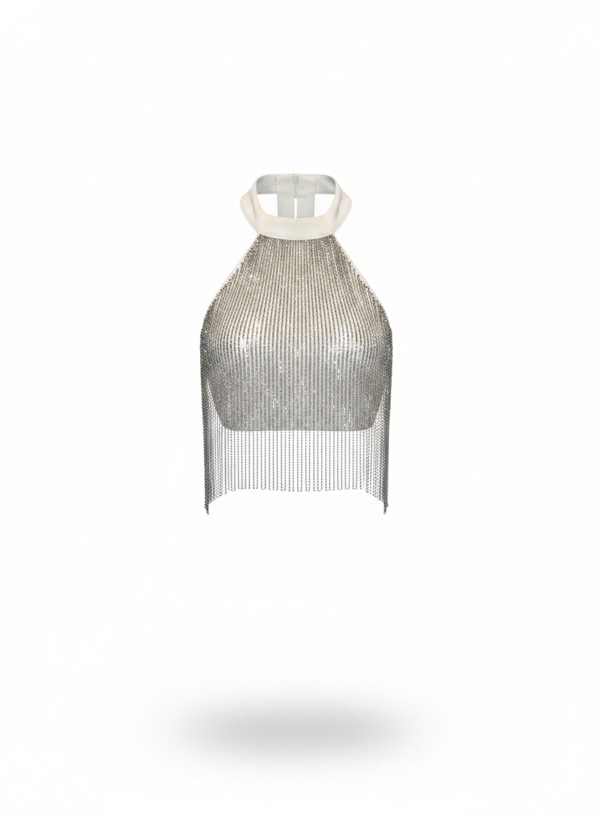 Cropped Com Strass de Amarração