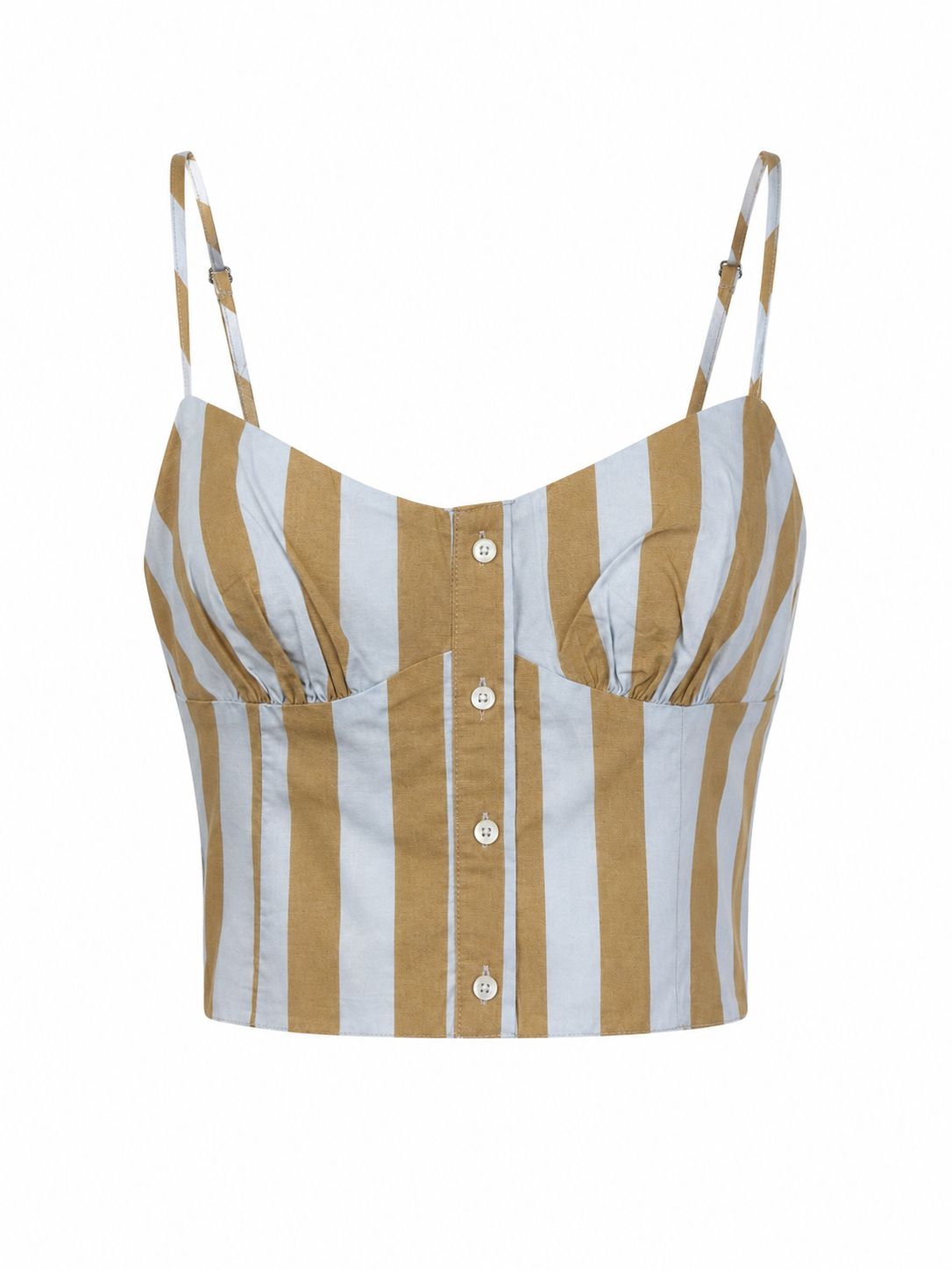 Blusa Cropped Listras Bicolor