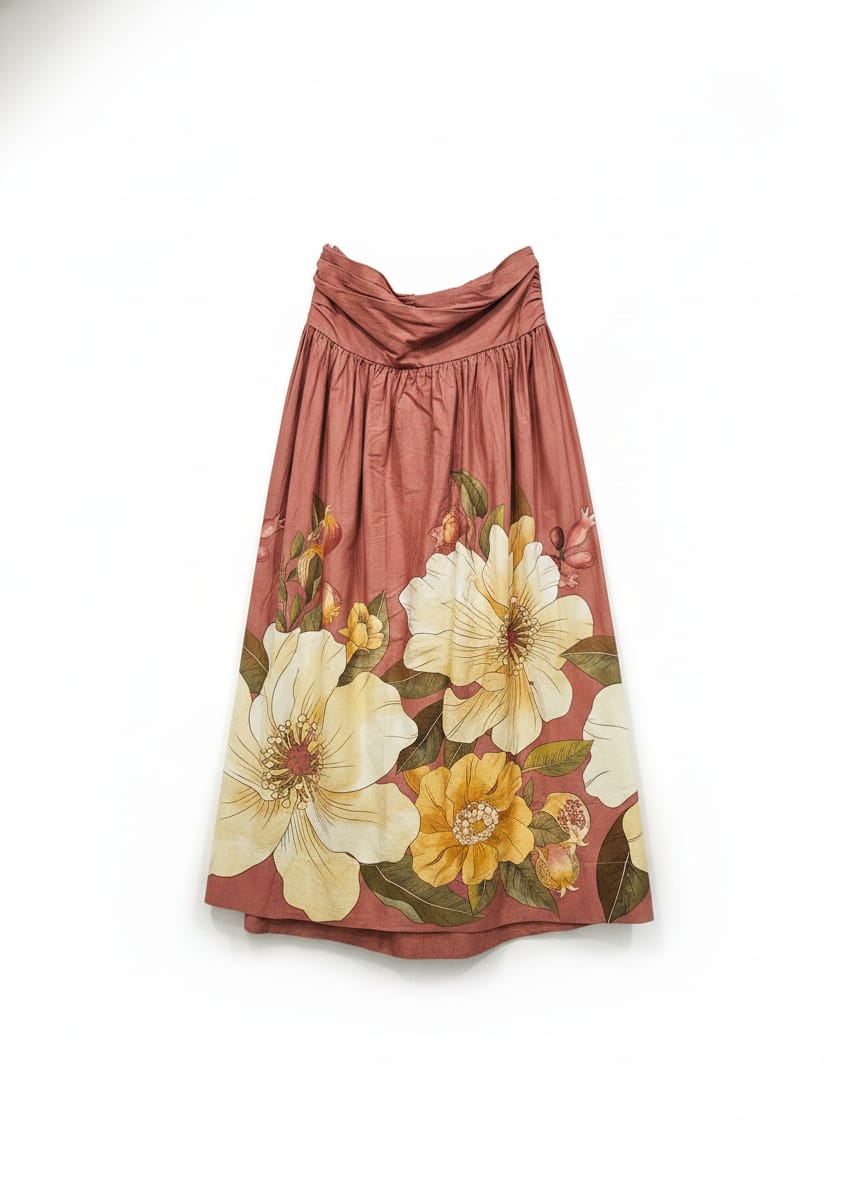 Saia Cropped Romance Em Flor Localizado