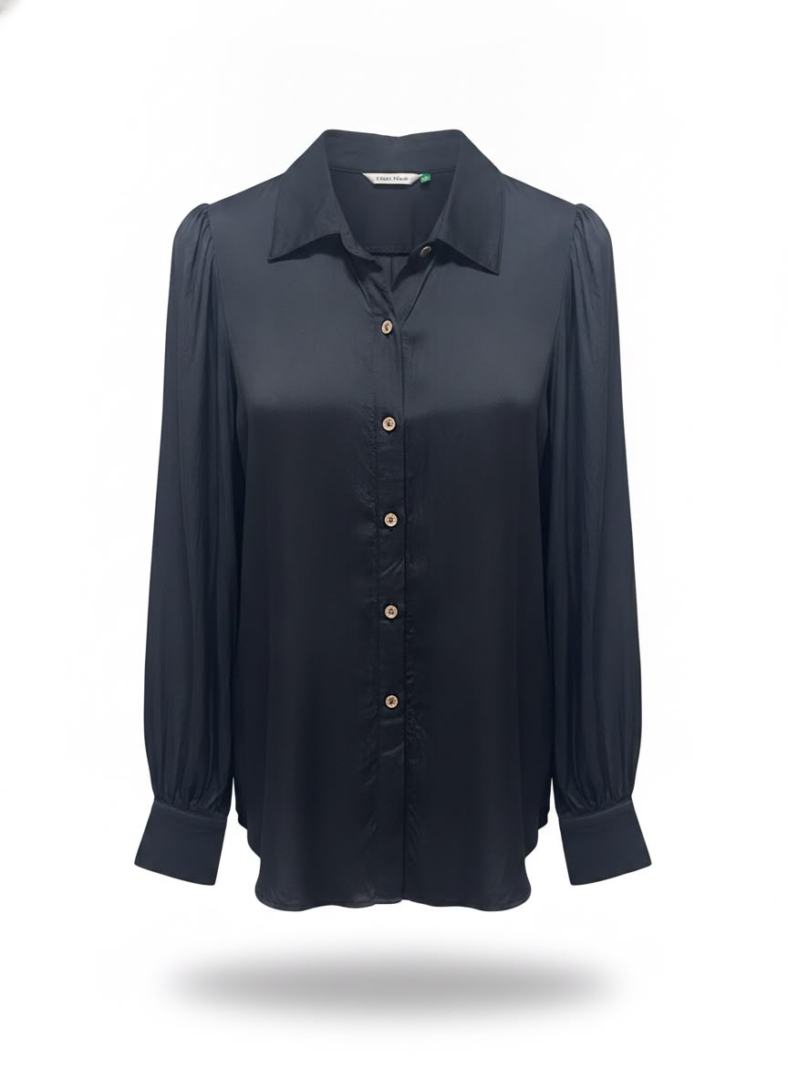 Camisa Manga Bufante Cetim