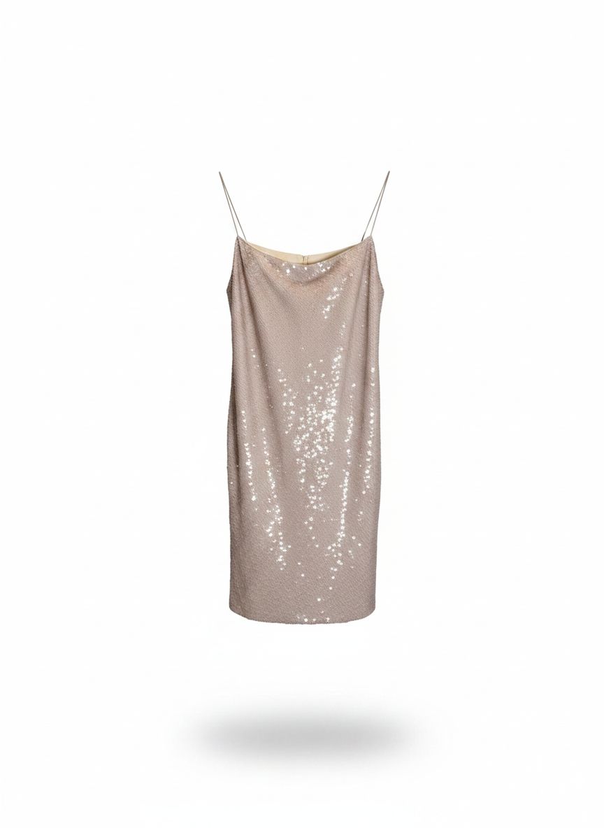 Vestido Paete Creme