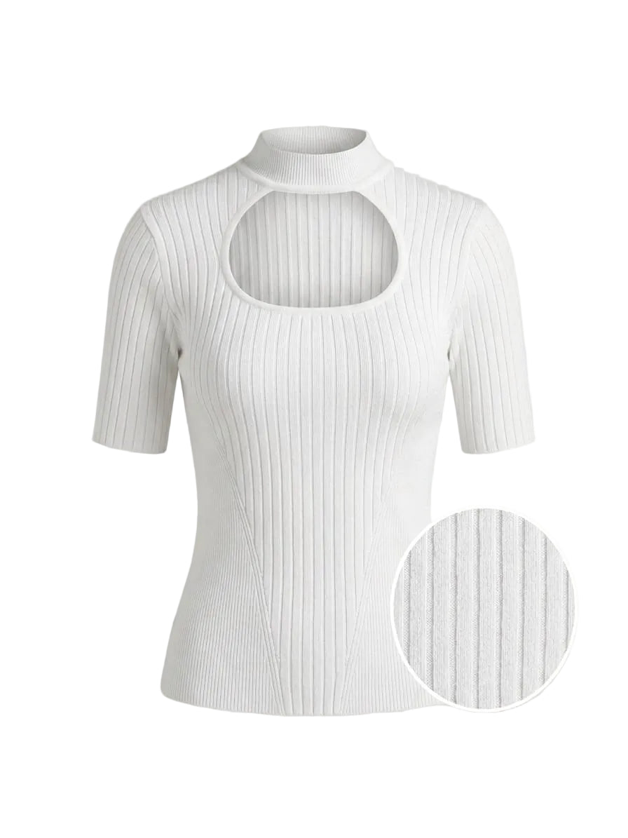 Blusa Tricot Abertura Decote