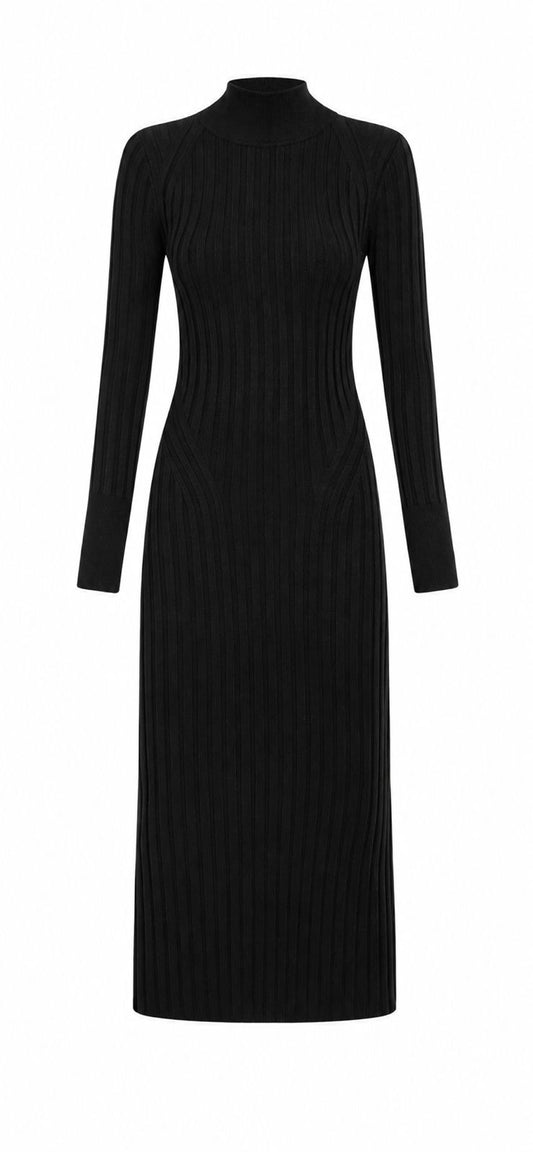 Vestido De Tricot Manga Longa