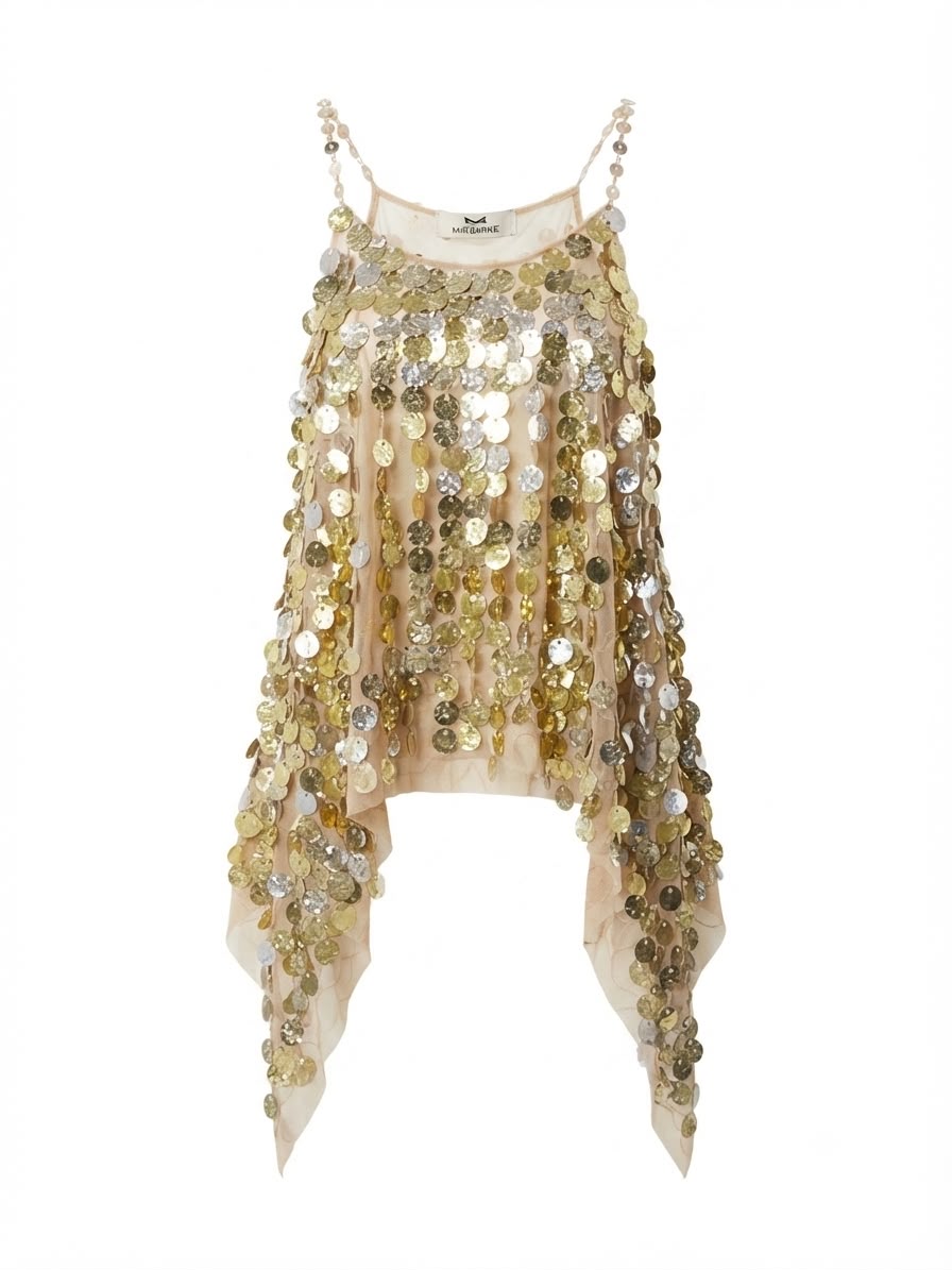 Blusa Linho Bordado Paetê