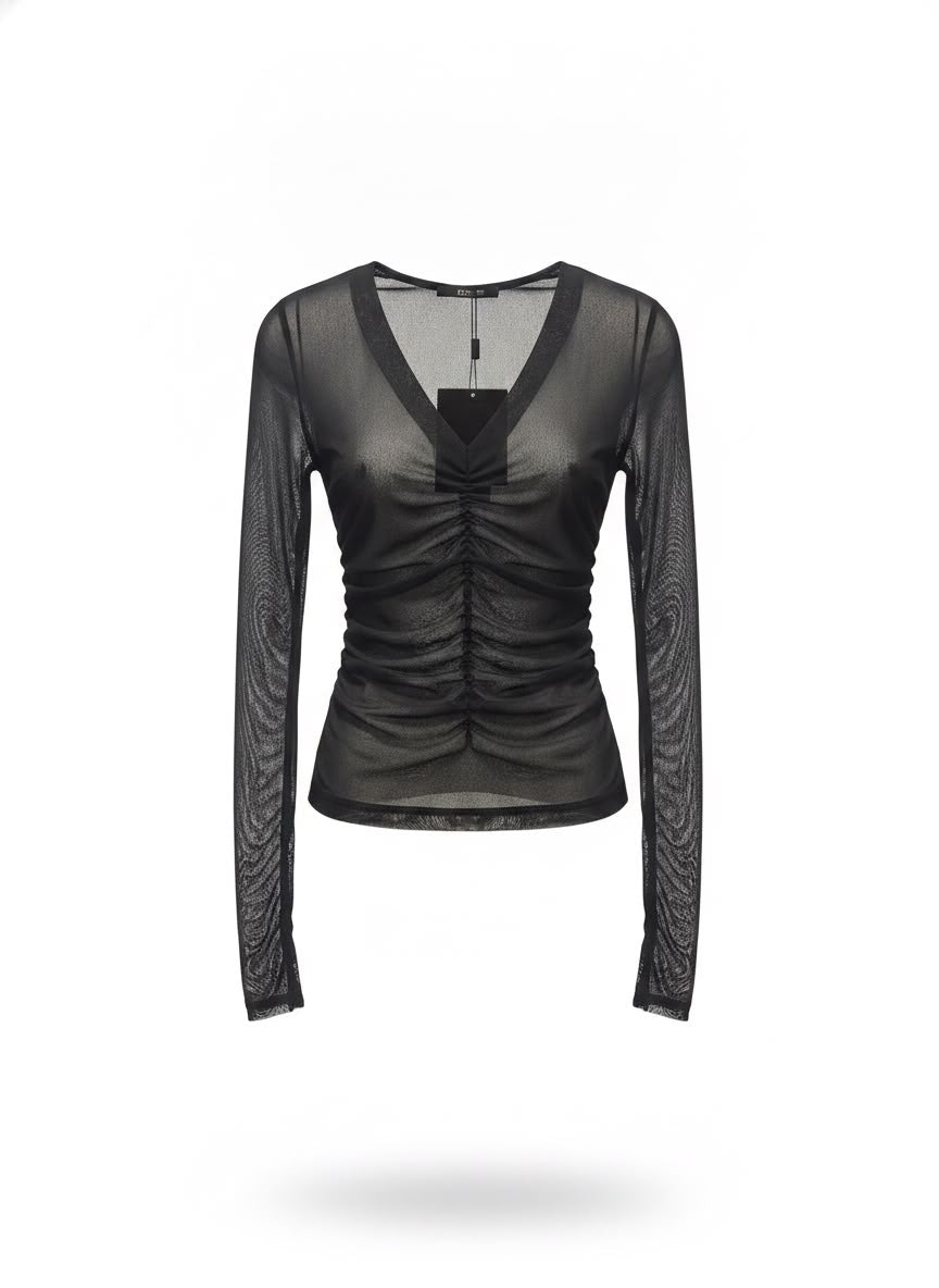 Blusa De Tule Franzida na frente