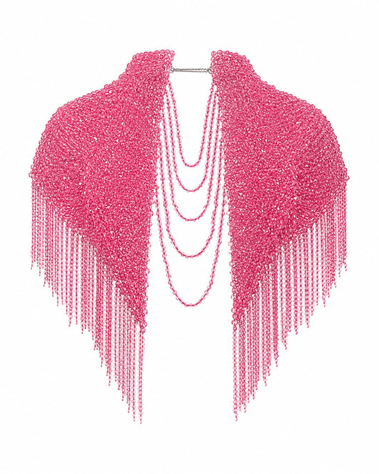 Top Brilho Capa Gola Rosa
