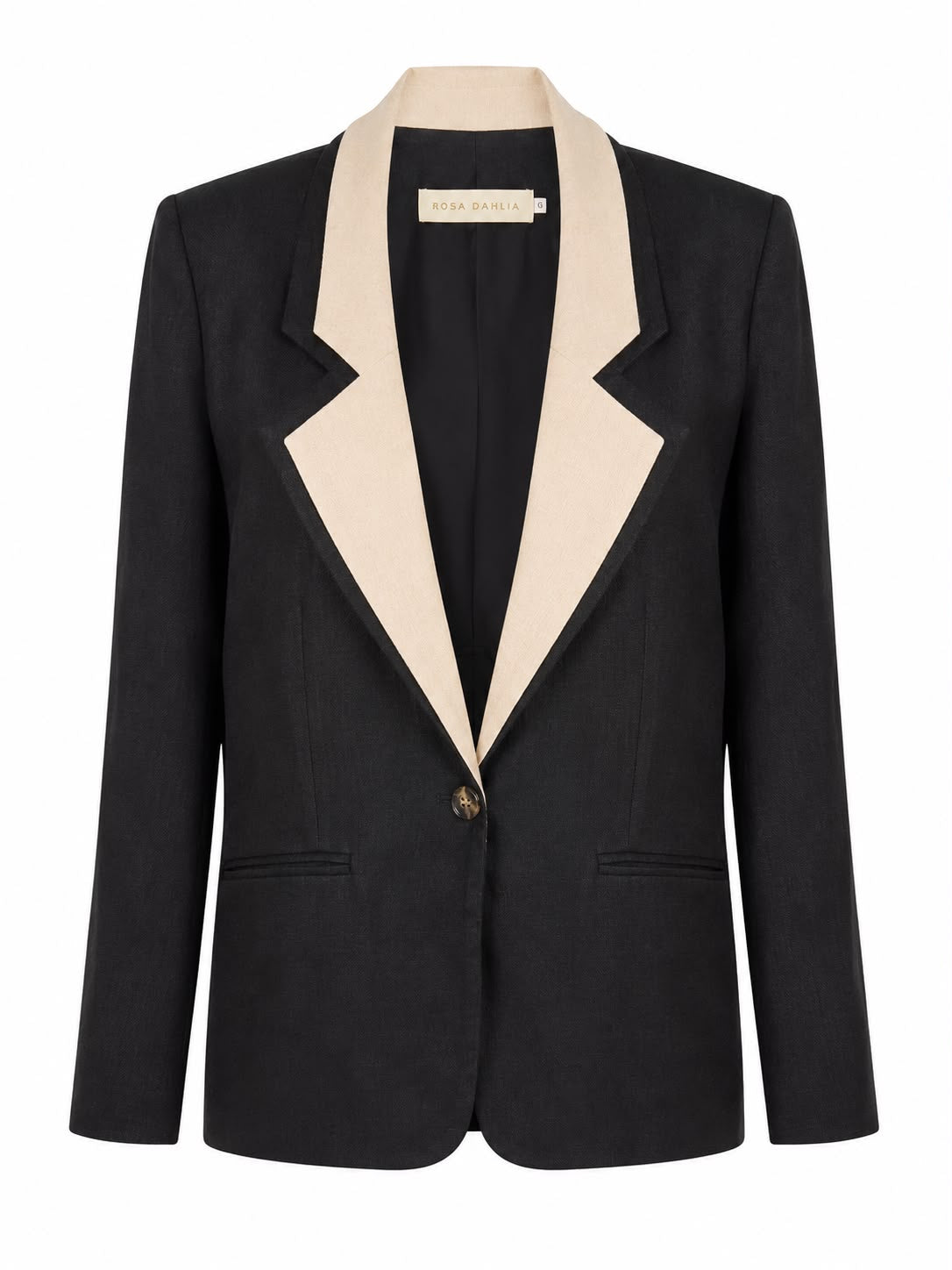 Blazer Estruturado Bicolor Com Recorte Nas Costas