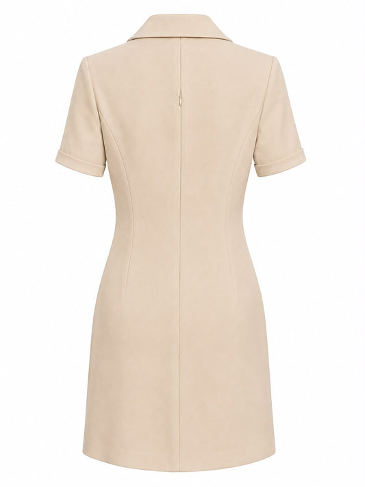 Vestido Alfaiataria Liso com Abotoamento