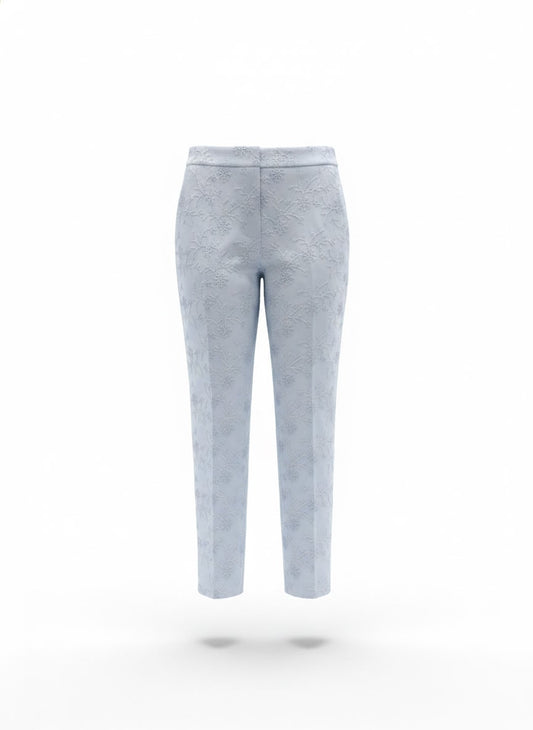 Calça Cigarrete Linho Bordado