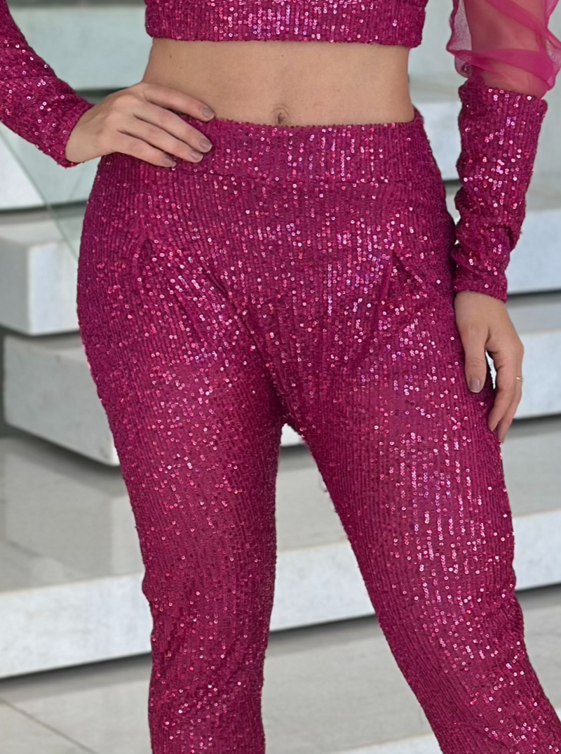 Calça Rosa Brilhante Fabrini