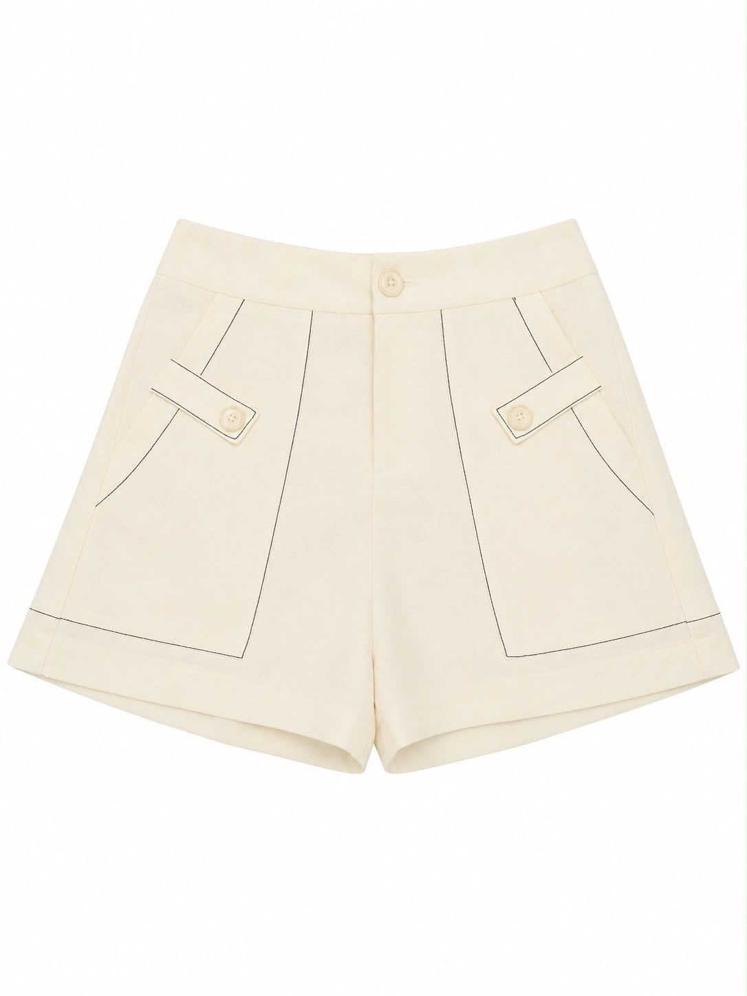 Short Alfaiataria com Pesponto Preto