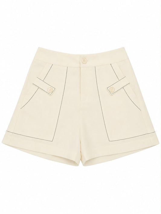 Short Alfaiataria com Pesponto Preto