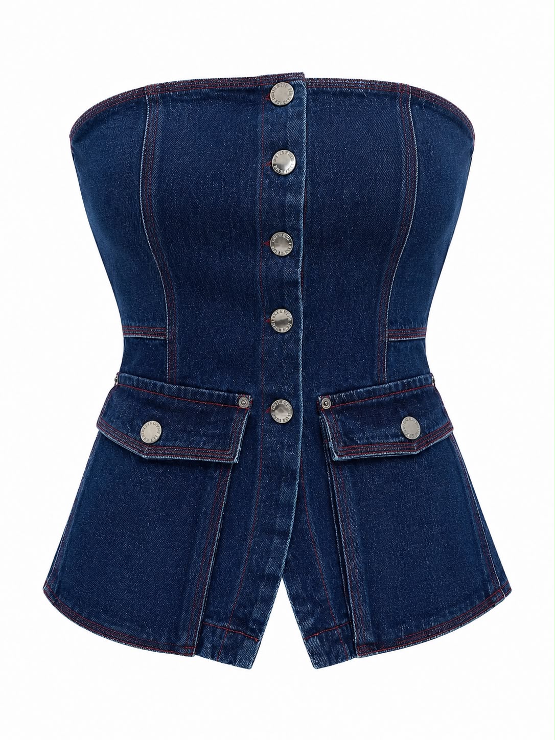 Top Jeans Pesponto Bardeaux