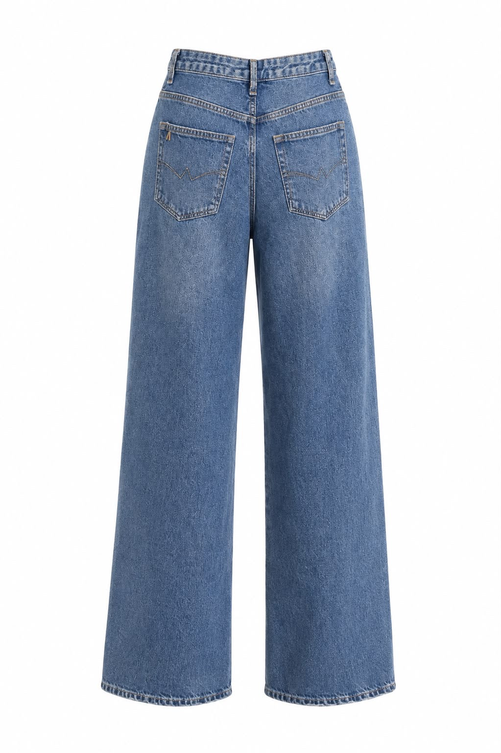 Calça Jeans Wide Leg Rasgo nos Bolsos