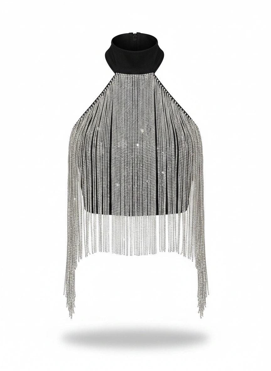 Cropped Com Strass de Amarração