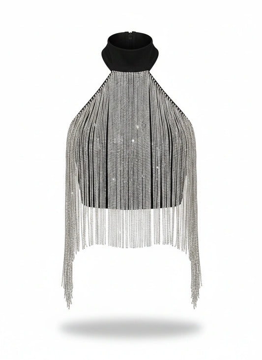Cropped Com Strass de Amarração