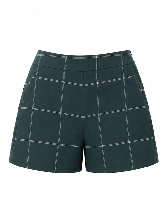 Short Básico Xadrez Floresta Verde
