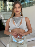 Cropped Cinza Brilhante