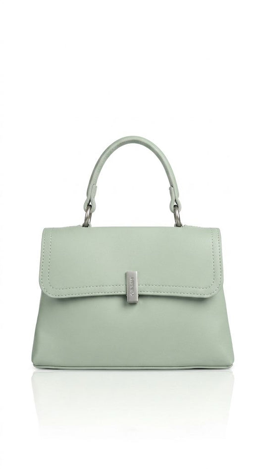 Bolsa feminina de couro ecológico Wanessa Lopez Concept, com alças e compartimentos visíveis na imagem.