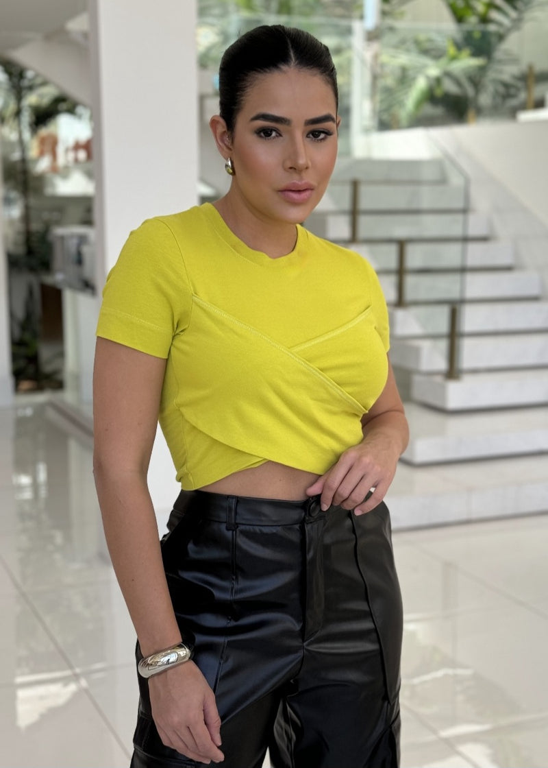 Blusa Cropped Recort Animale