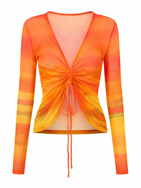 Blusa Manga Longa Solis Estampado