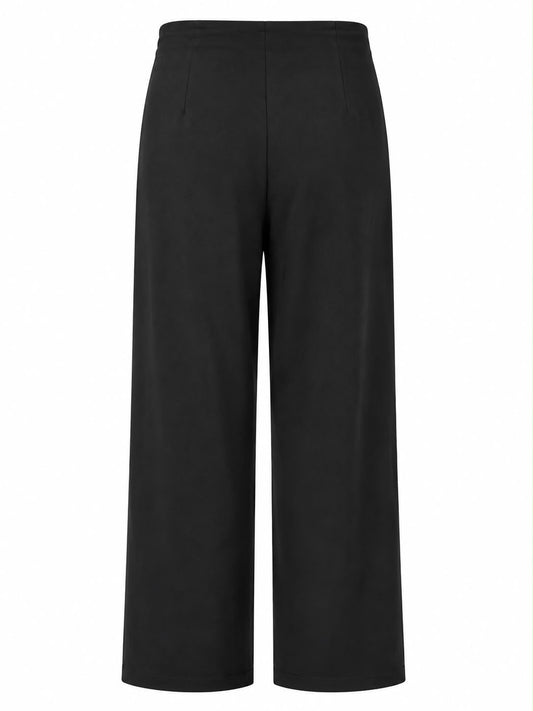 Calça Alfaiataria Midi com Tiras em Strass