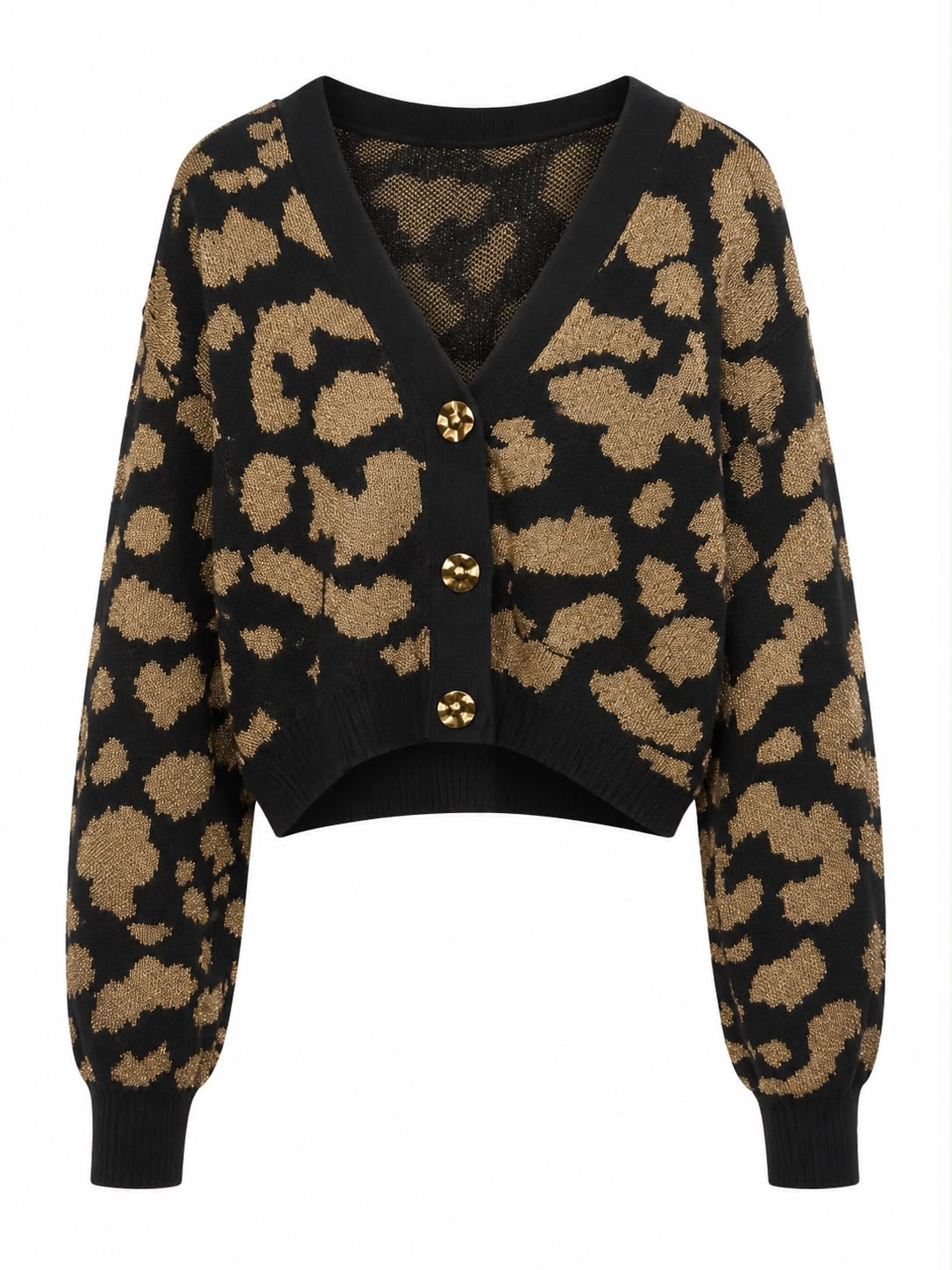 Cardigan Curto Tricot Onça