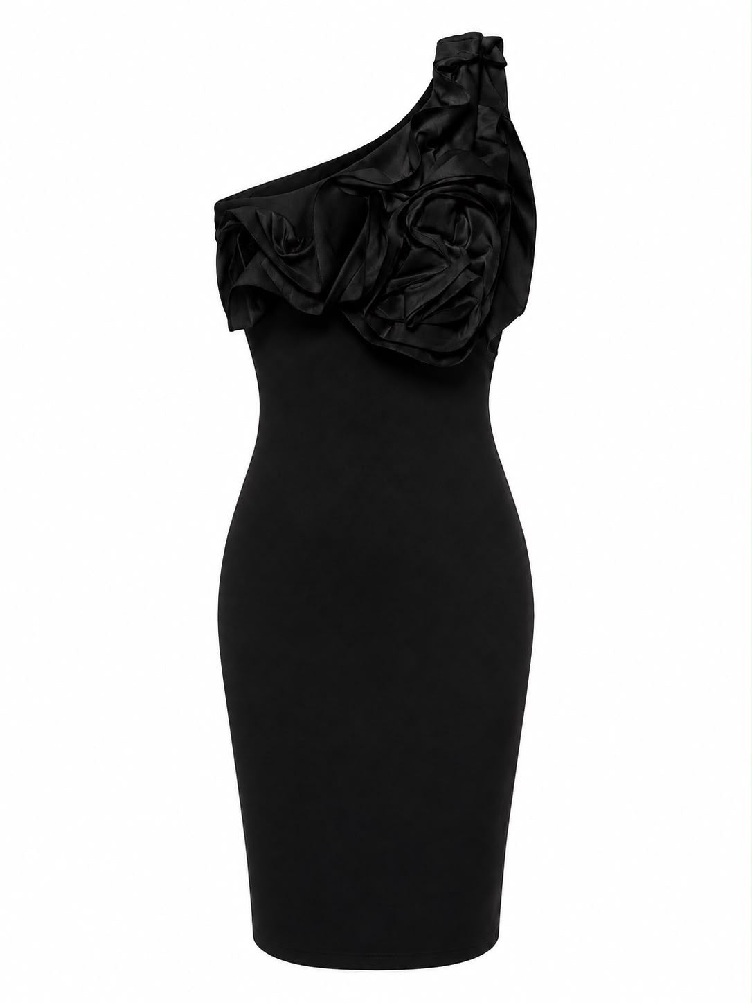 Vestido Curto com Floral no Busto