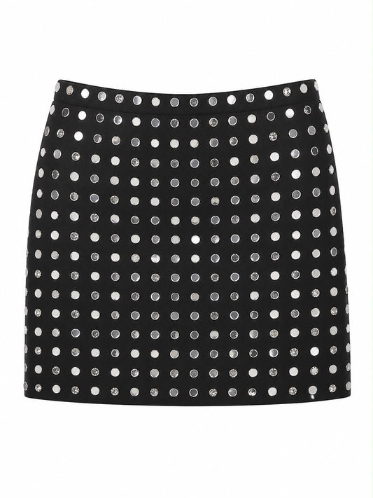 Saia Espelhada com Strass