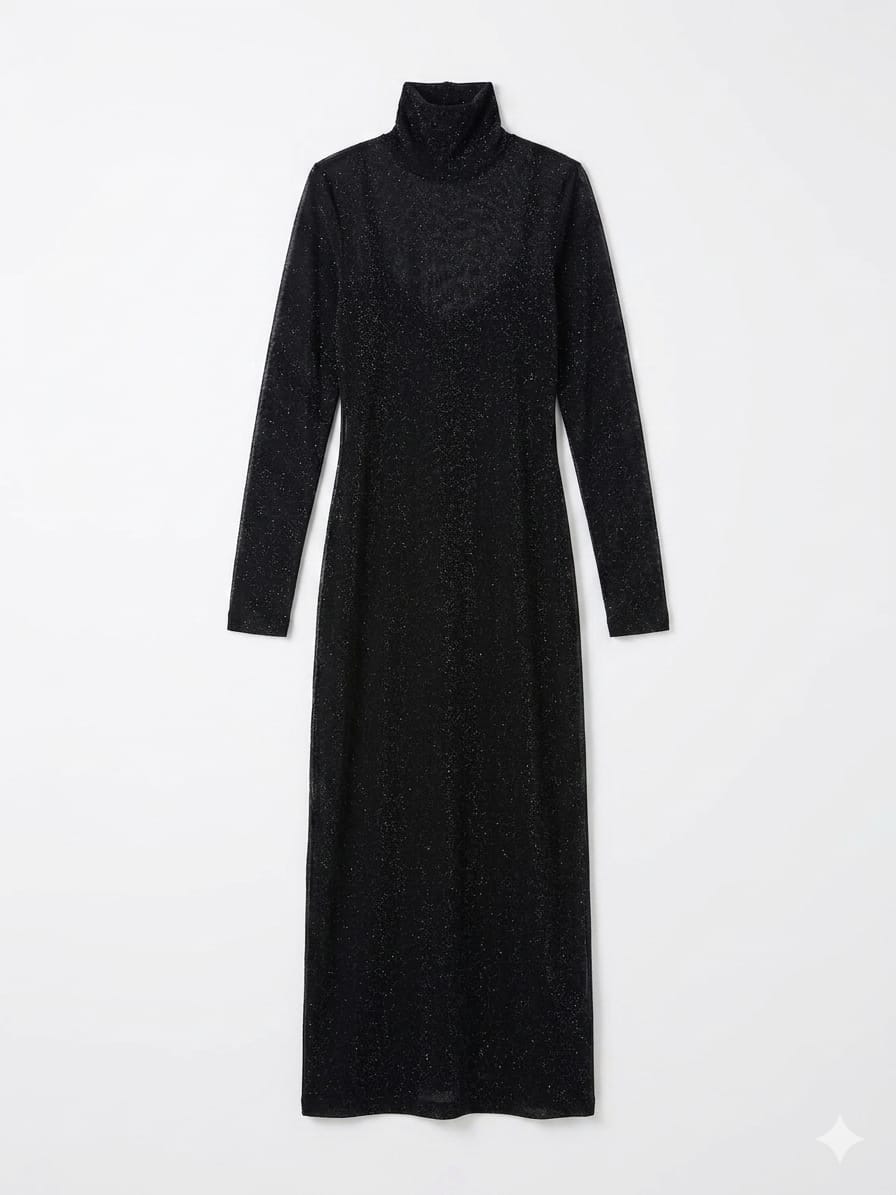Vestido de Tule C/ Brilho Midi