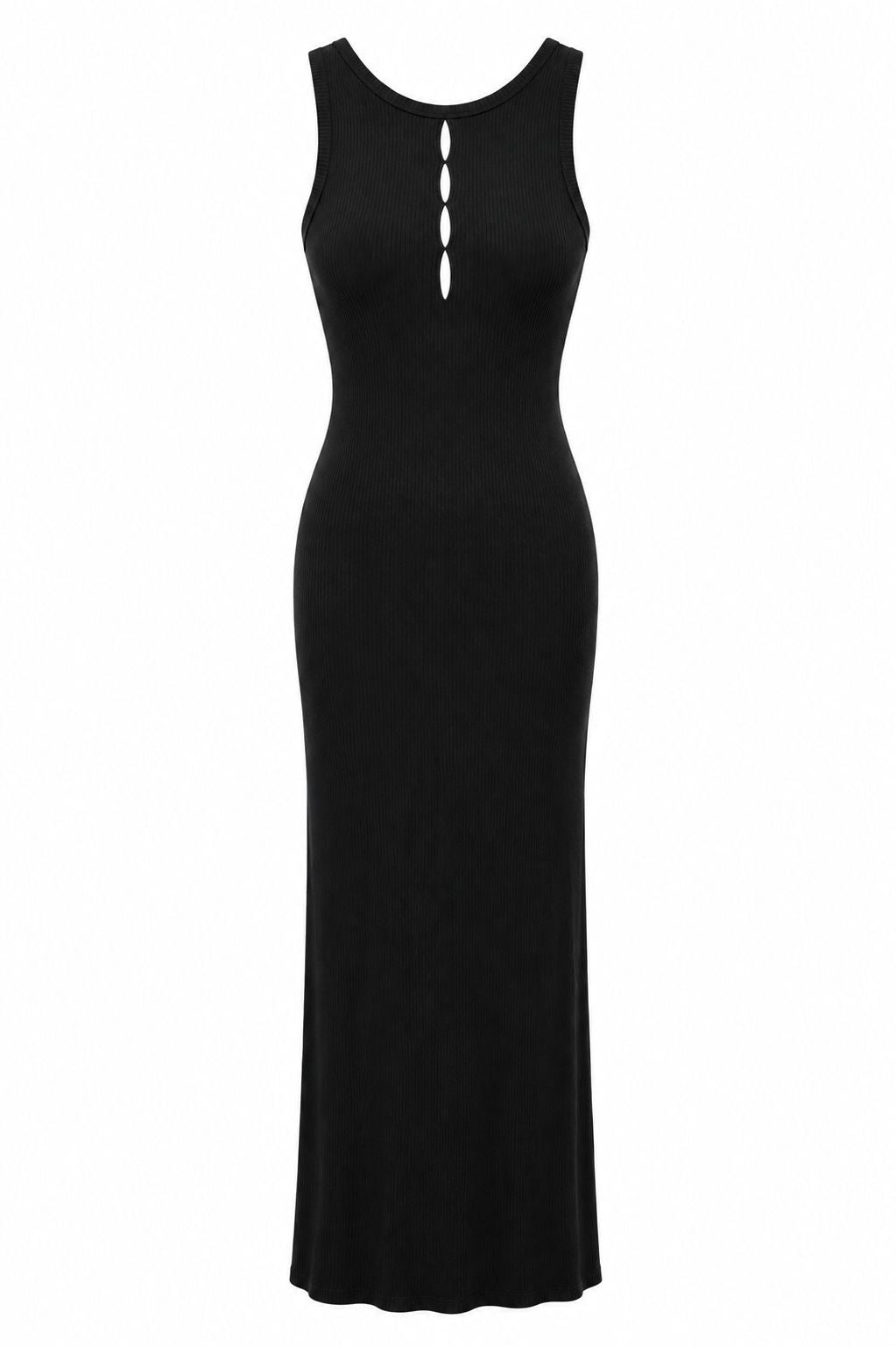 Vestido Midi Malha Aberturas Frontais