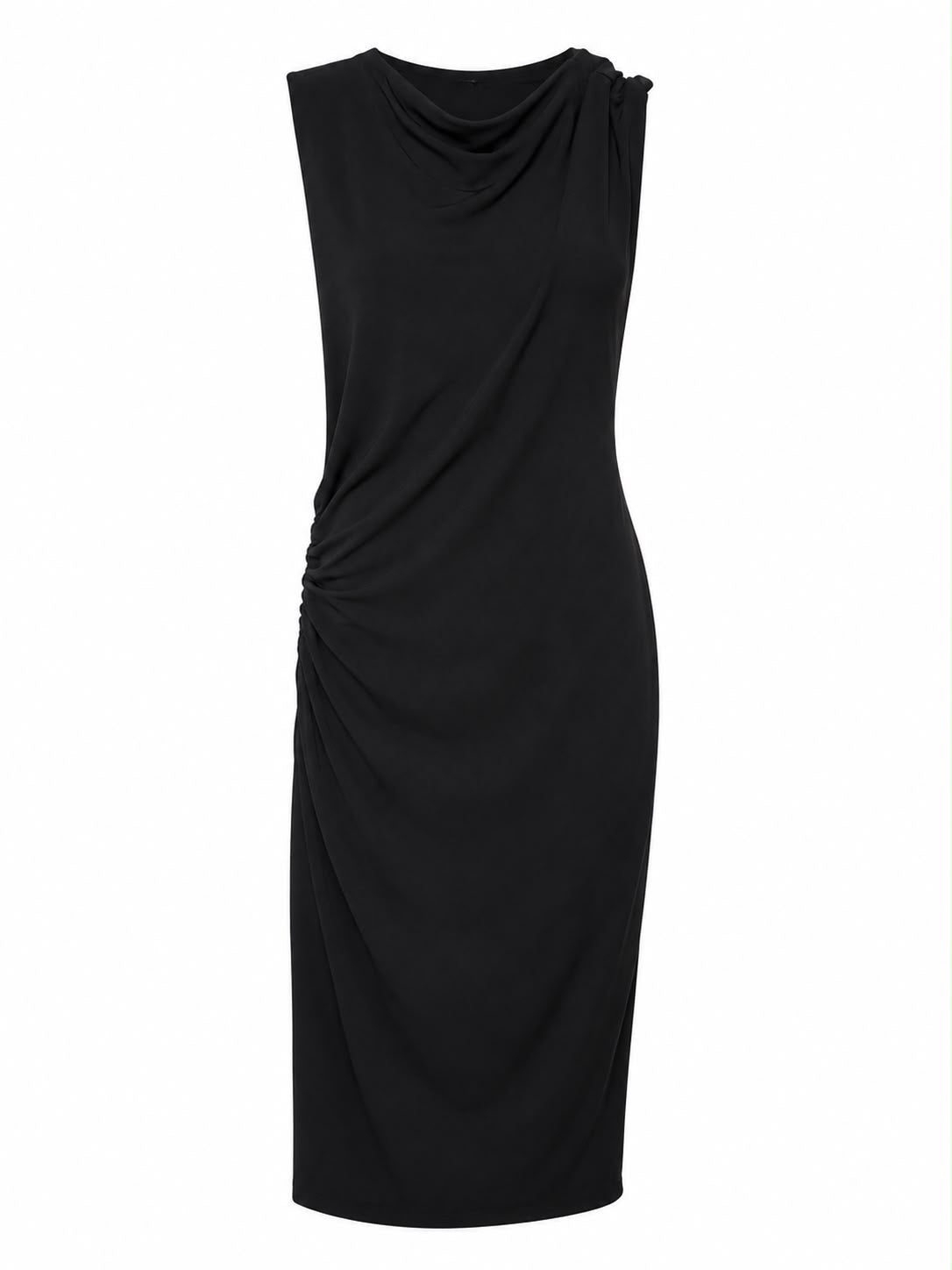 Vestido Curto Malha Franzido Laterais