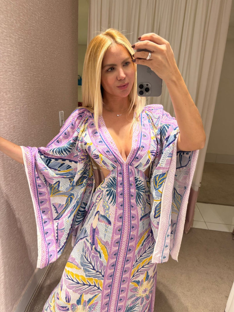 Vestido Longo Tapete De Tucano Estampado