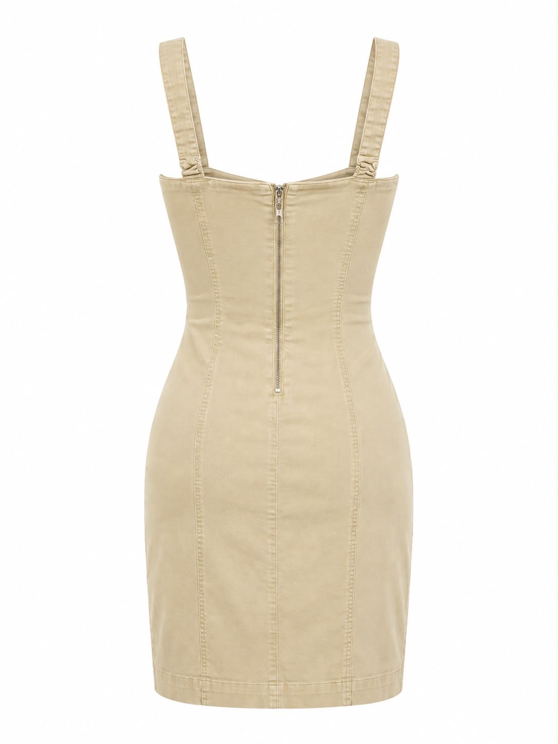 Vestido Sarja Curto Recortes