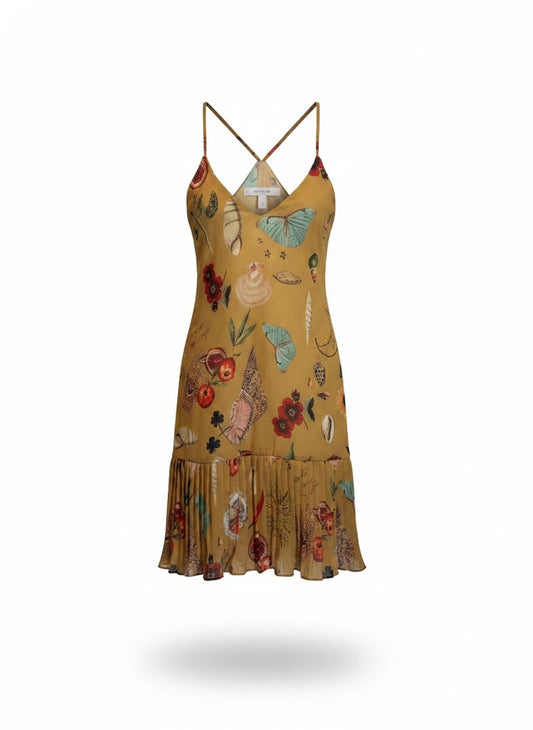 Vestido Curto Barra Plissada