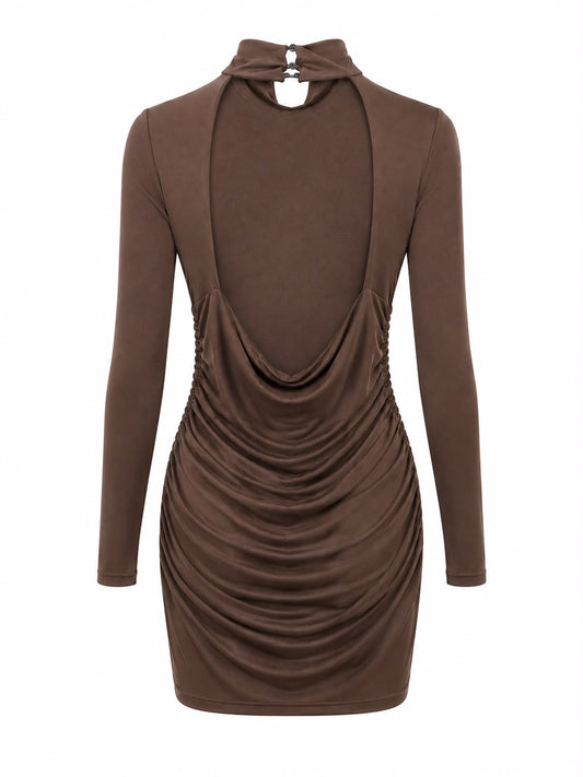 Vestido Curto Malha Decote nas Costas