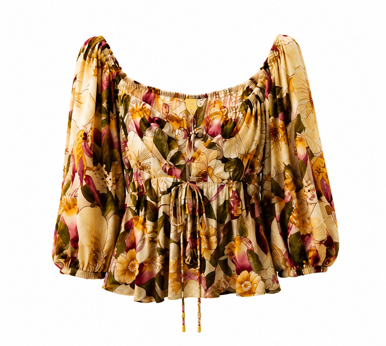 Blusa Romance de Flor da Wanessa Lopez Concept com estampa floral e detalhes delicados, vista de frente em fundo neutro