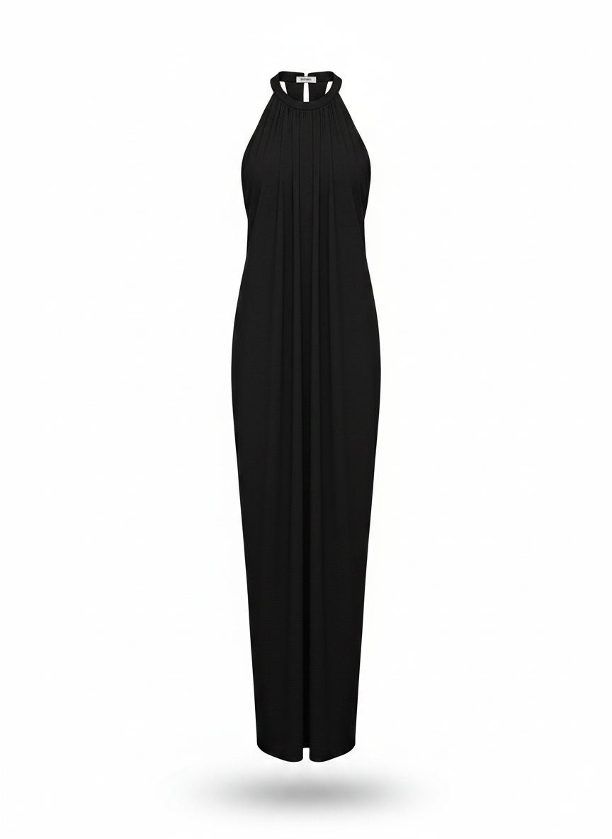 Vestido Midi Franzido Frente Única