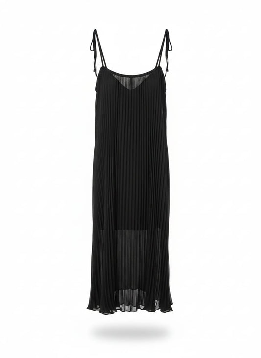 Vestido Midi Assimetrico Plissado