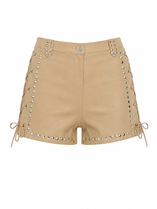 Short de Couro com Taxas