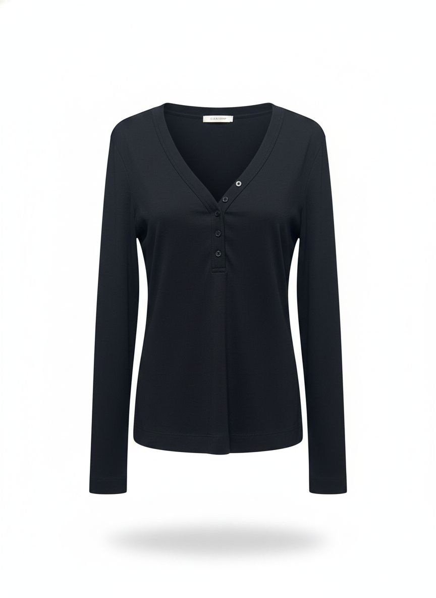 Blusa Manga Longa Botões Na Frente