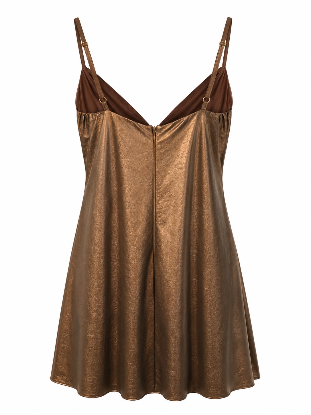 Vestido Curto Liso com Recortes