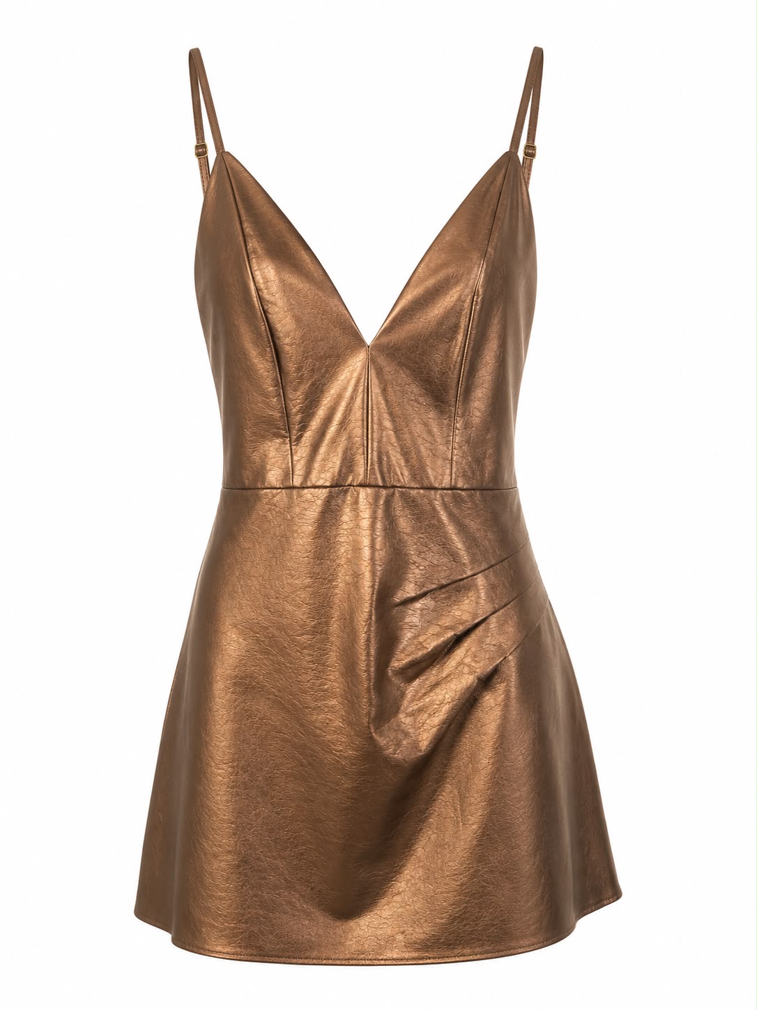 Vestido Curto Liso com Recortes