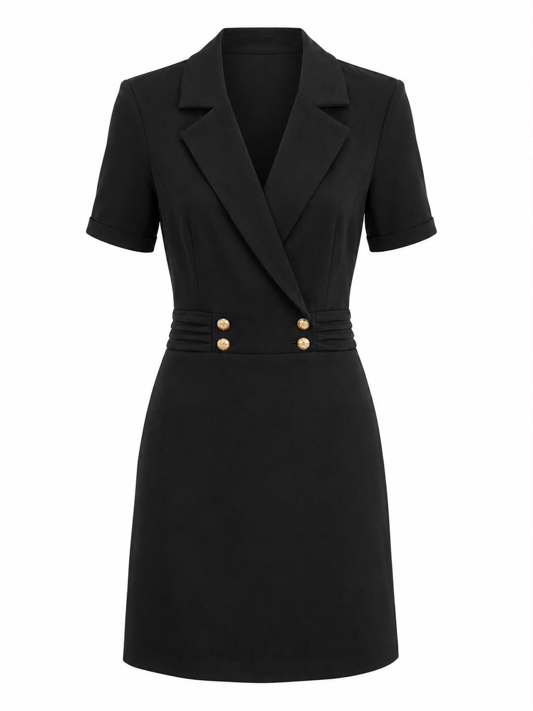 Vestido Alfaiataria Liso com Abotoamento