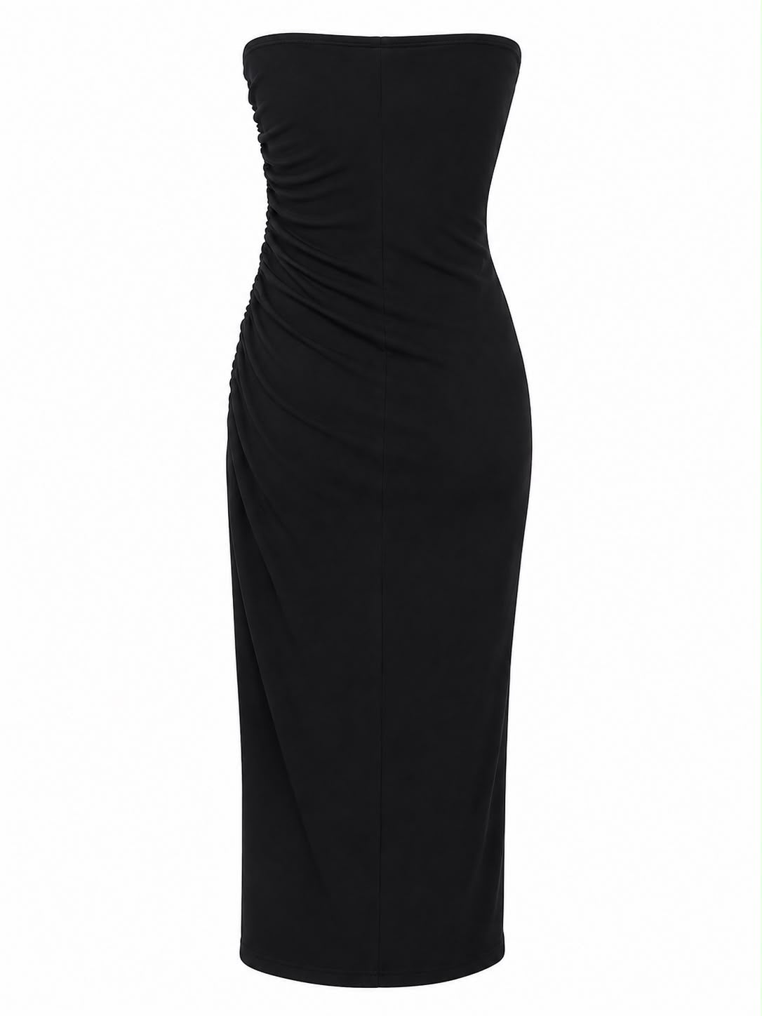 Vestido sem Alça Pregas Tomara que Caia