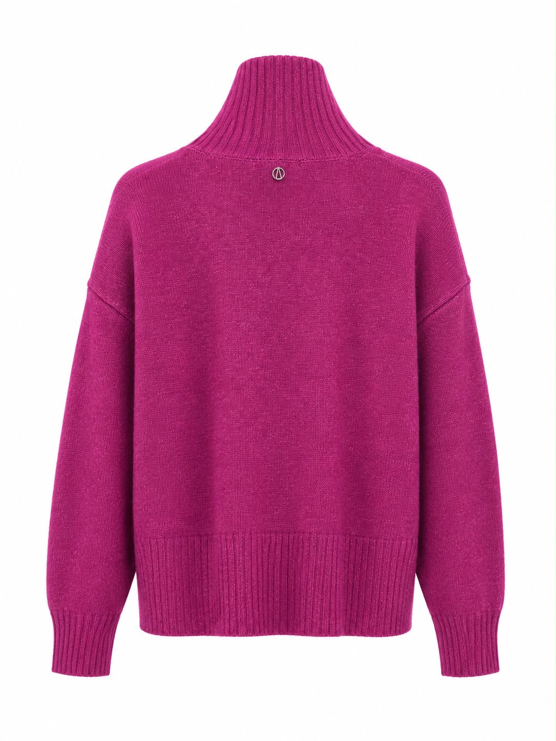 Cardigan de Tricot com Gola Alta de Zíper