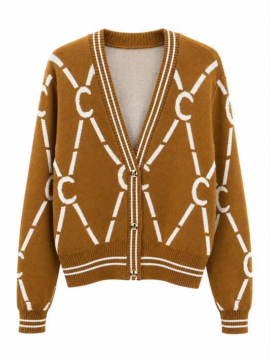 Cardigan Tricô Jacquard