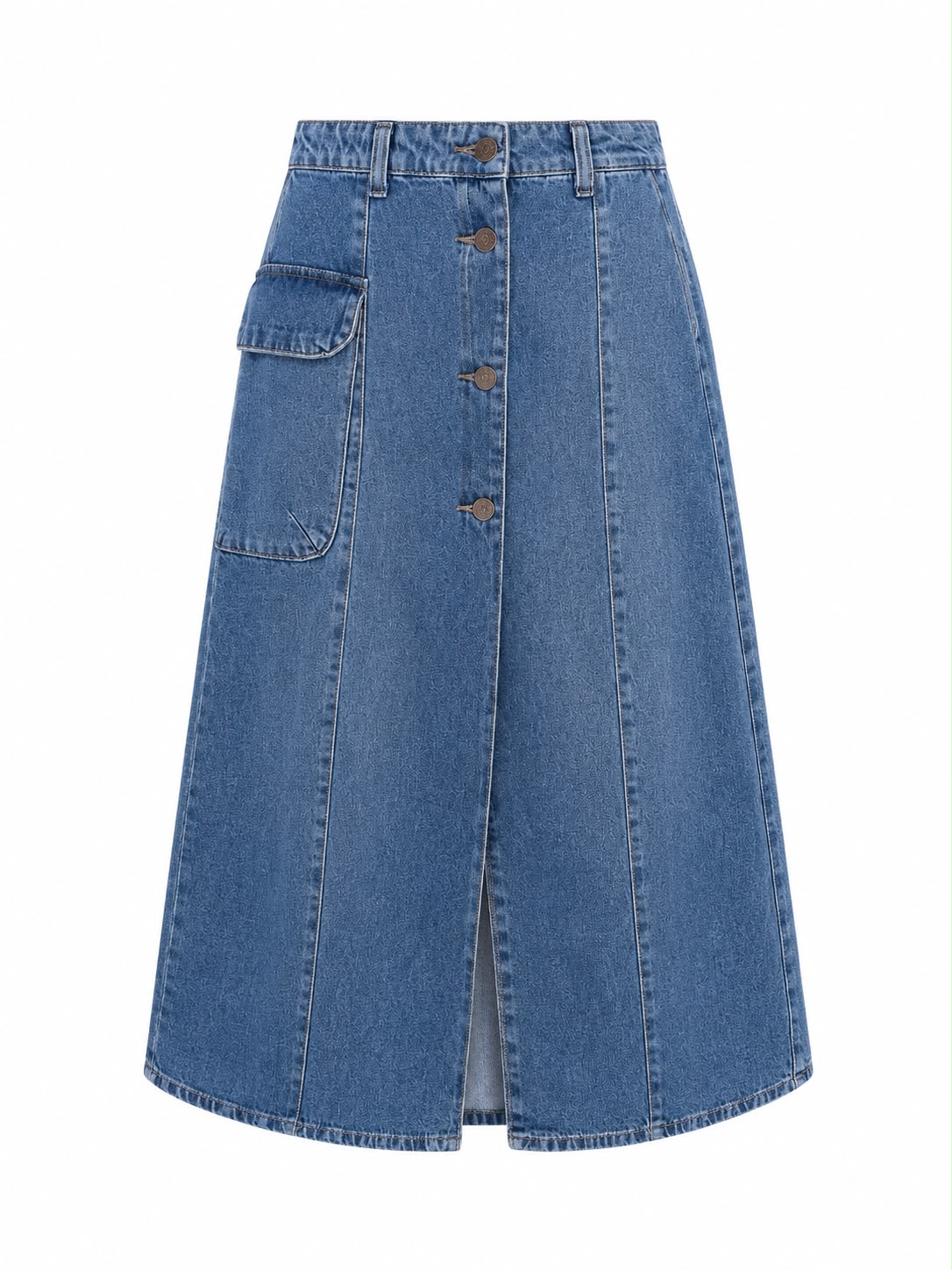 Saia Jeans Folk Botões